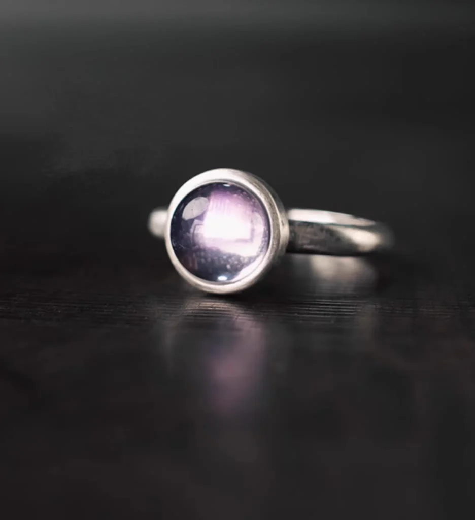 Buddha Stones Natural 925 Sterling Silver Amethyst Adjustable Balance Ring