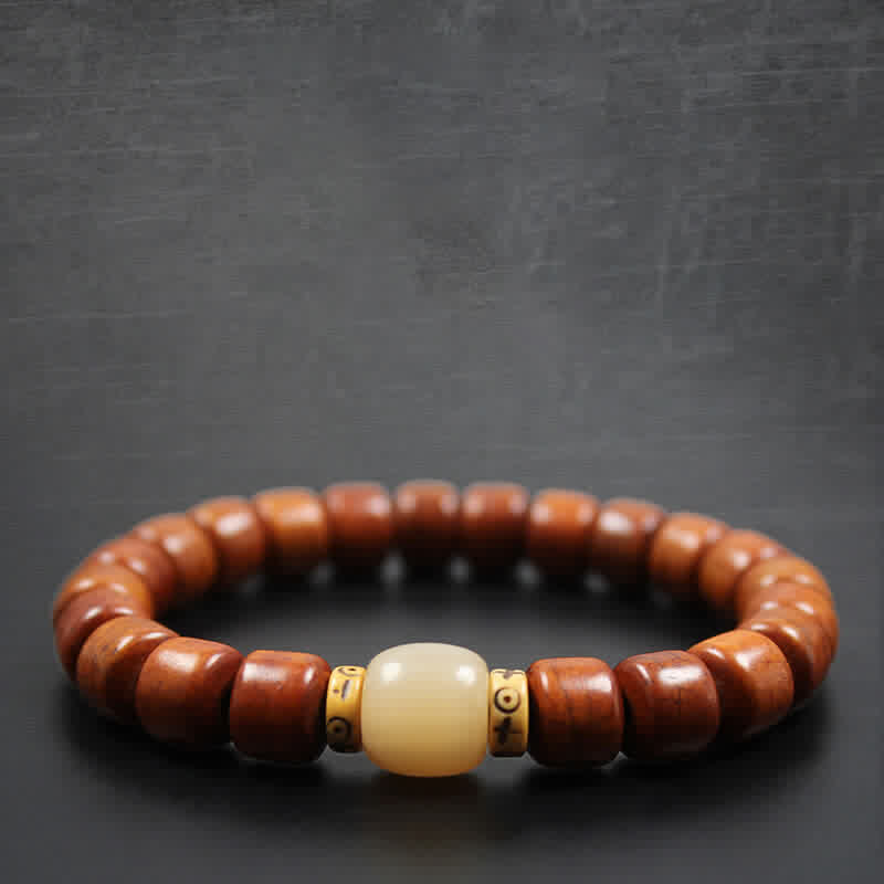 Buddha Stones Tibetan Bone Beads Om Mani Padme Hum Strength Bracelet