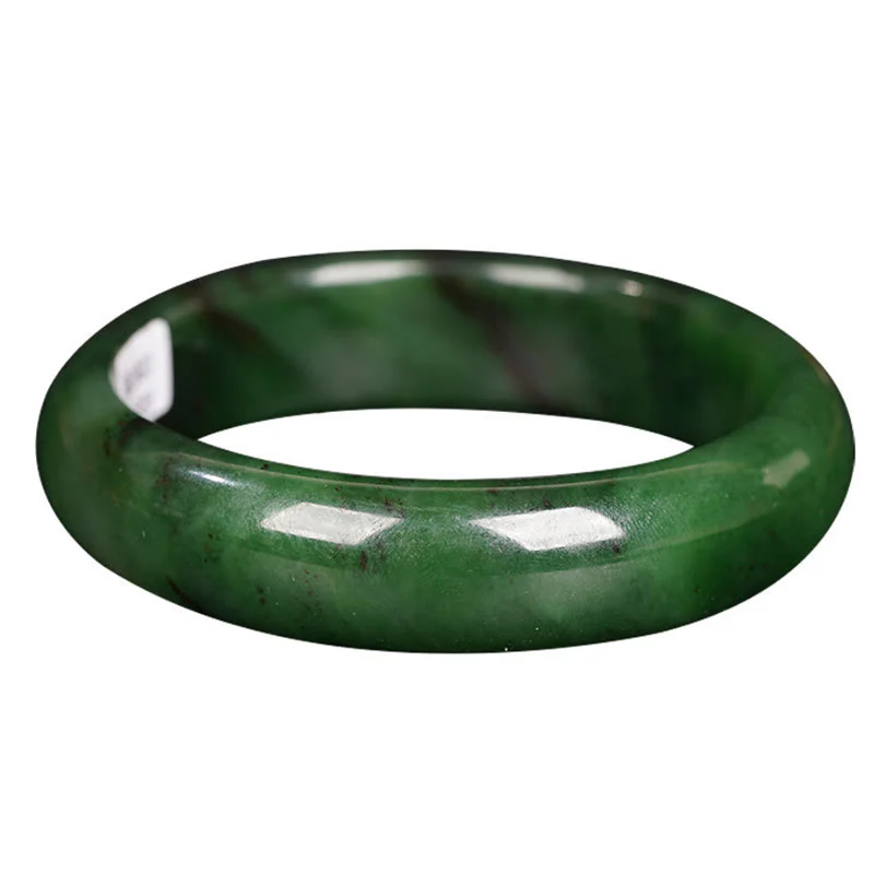 Buddha Stones Natural Hetian Cyan Jade Happiness Success Bracelet Bangle