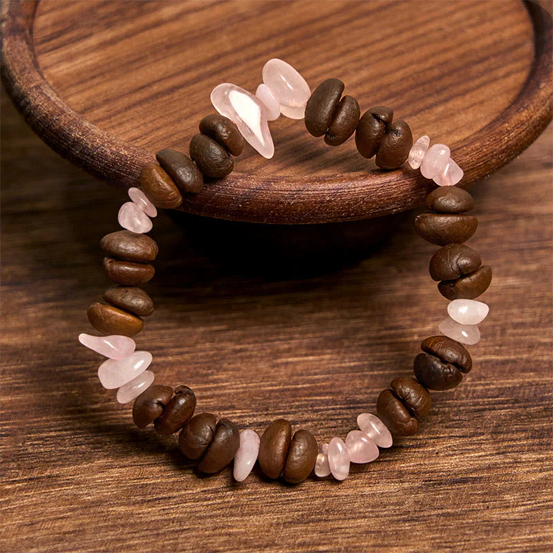 Buddha Stones Handmade Natural Coffee Beans Amethyst Citrine Amazonite Irregular Crystal Bracelet