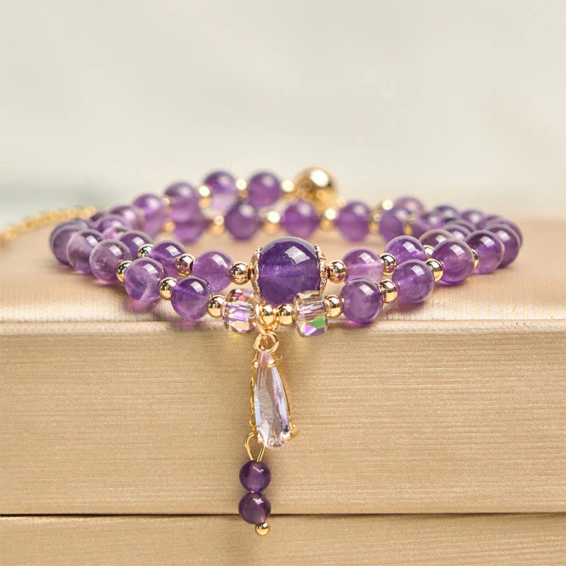 Buddha Stones Natural Amethyst Beads Balance Multi-layer Bracelet