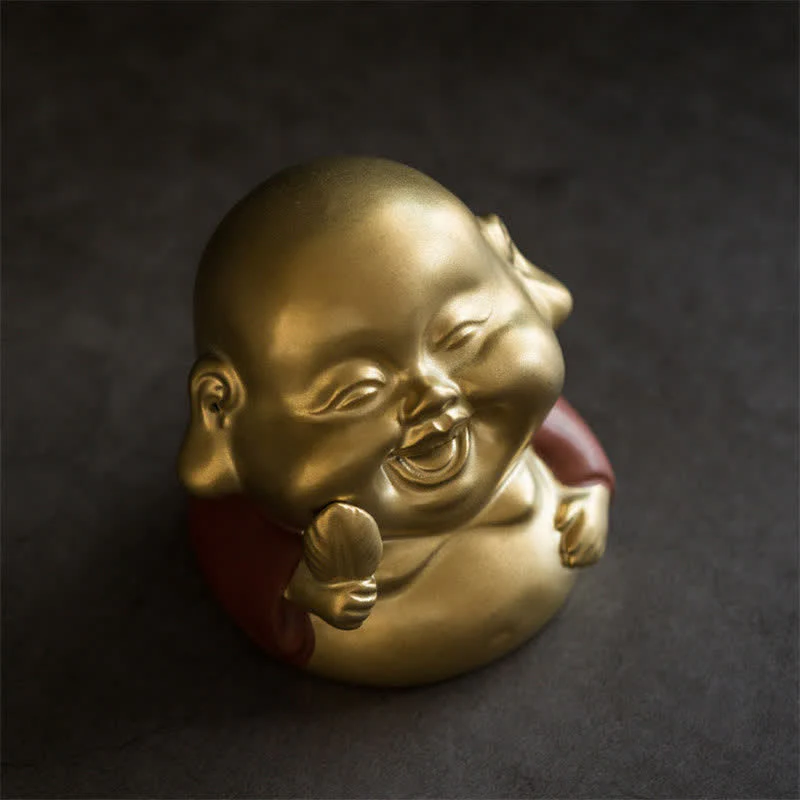 Buddha Stones Little Buddha Laughing Buddha Ceramic Healing Incense Burner