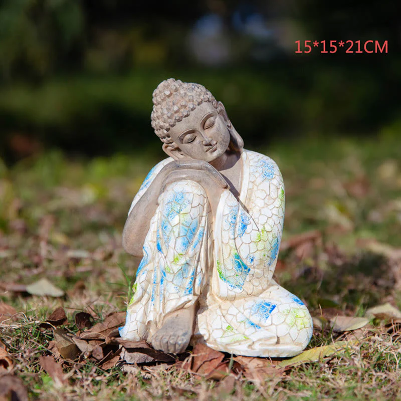 Buddha Stones Meditating Zen Buddha Serenity Resin Statue Figurine Home Decoration
