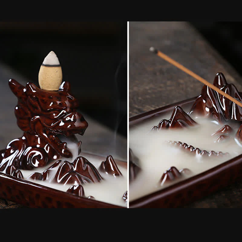 Dragon Mountain Strength Ceramic Incense Burner Decoration (Extra 35% Off | USE CODE: FS35)