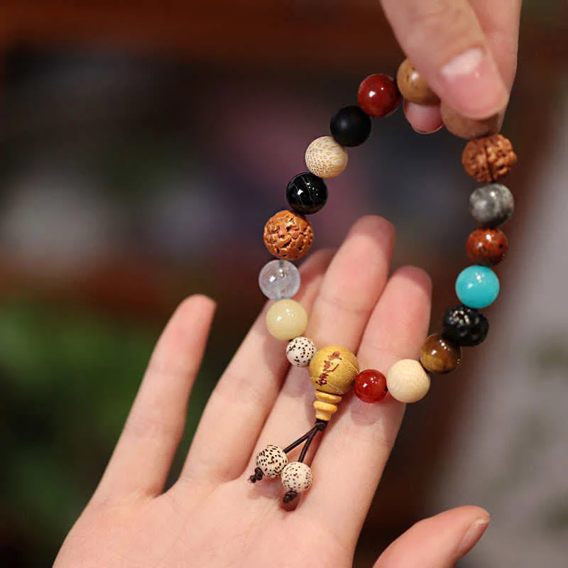 Buddha Stones Bodhi Seed Agate Wisdom Harmony Wrist Mala Bracelet