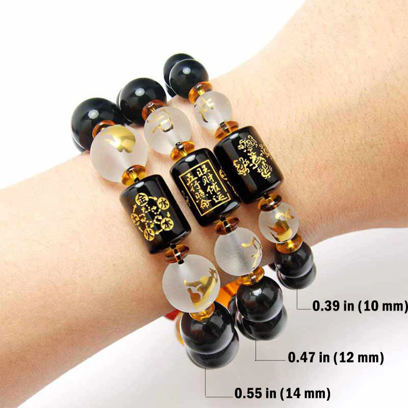 Chinese Zodiac Feng Shui Obsidian Five-Element Wealth Porsperity Bracelet (Extra 30% Off | USE CODE: FS30)