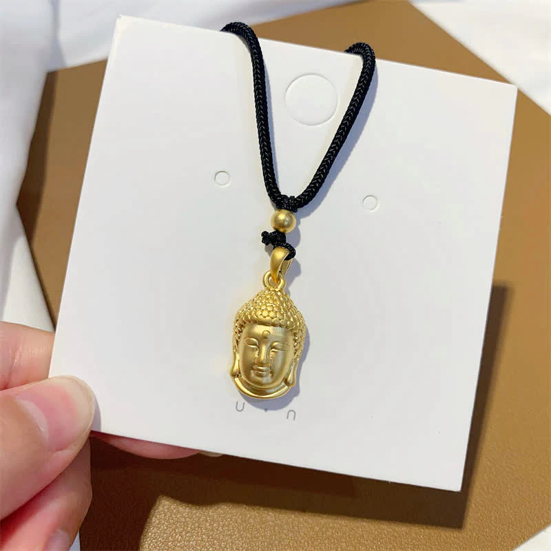 Buddha Stones Gold Buddha Copper Wealth Necklace Pendant