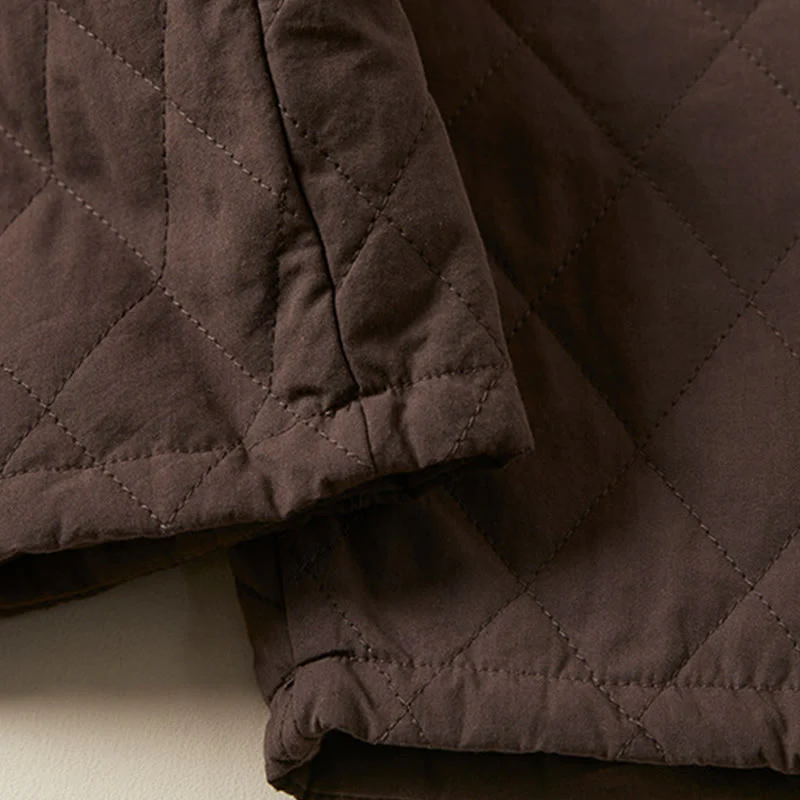 Buddha Stones Diamond Quilted Design Thermal Fleece-Lined Women's Harem Cotton Pants With Pockets