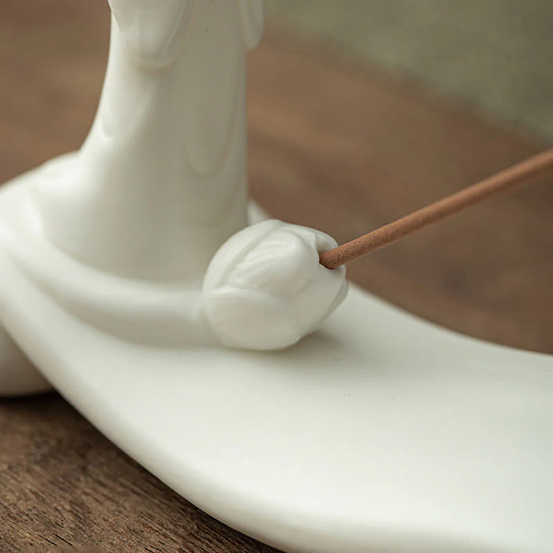 Buddha Stones Buddha Monk Ceramic Sea Wave Mountain Blessing Incense Burner Decoration