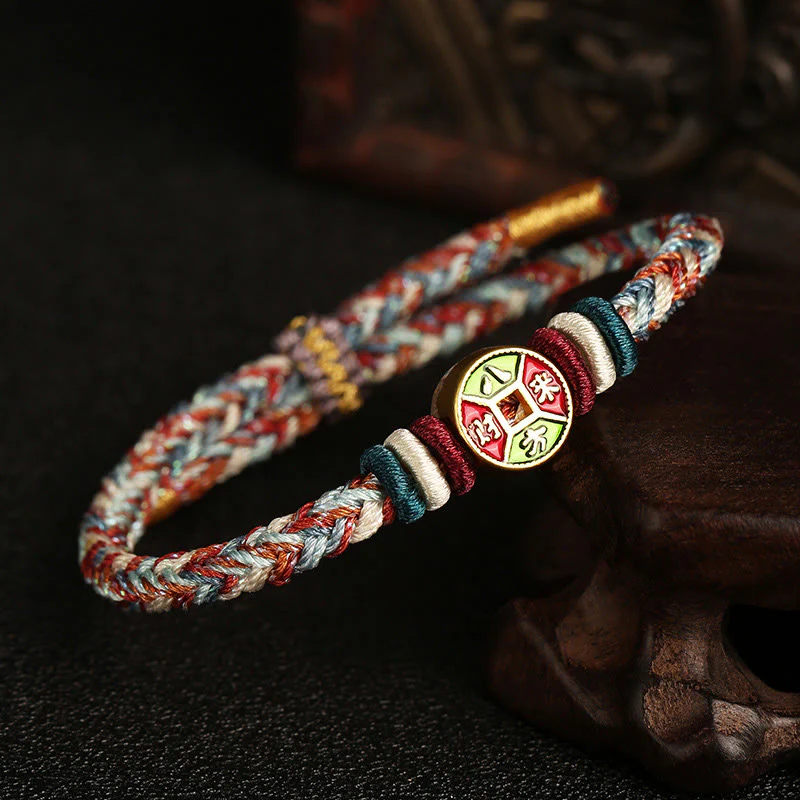 ❗❗❗A Flash Sale- Buddha Stones Colorful Rope Wealth Comes From All Directions Handmade Eight Thread Peace Knot Luck Bracelet
