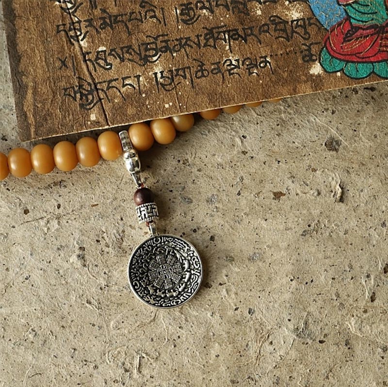 Buddha Stones Tibet 108 Mala Beads Bodhi Seed Bagua Vajra Wealth Bracelet