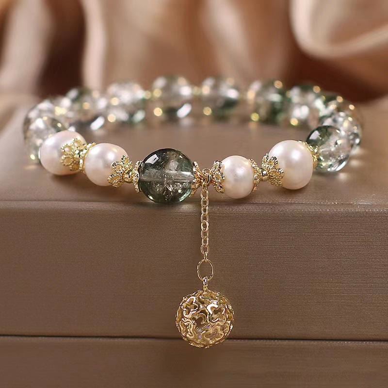 Buddha Stones Green Phantom Pearl Self-acceptance Charm Bracelet