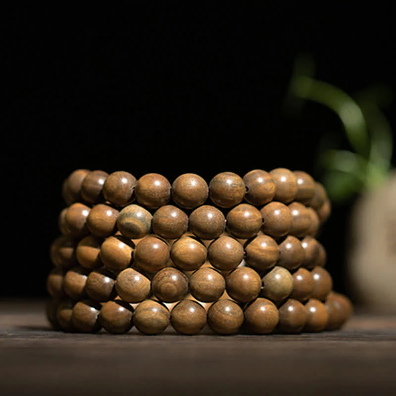 Buddha Stones Green Sandalwood Positive Peace Bracelet