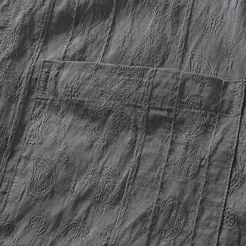 Buddha Stones Commute Plain Buttons Men's Short Sleeve Shirt With Pockets