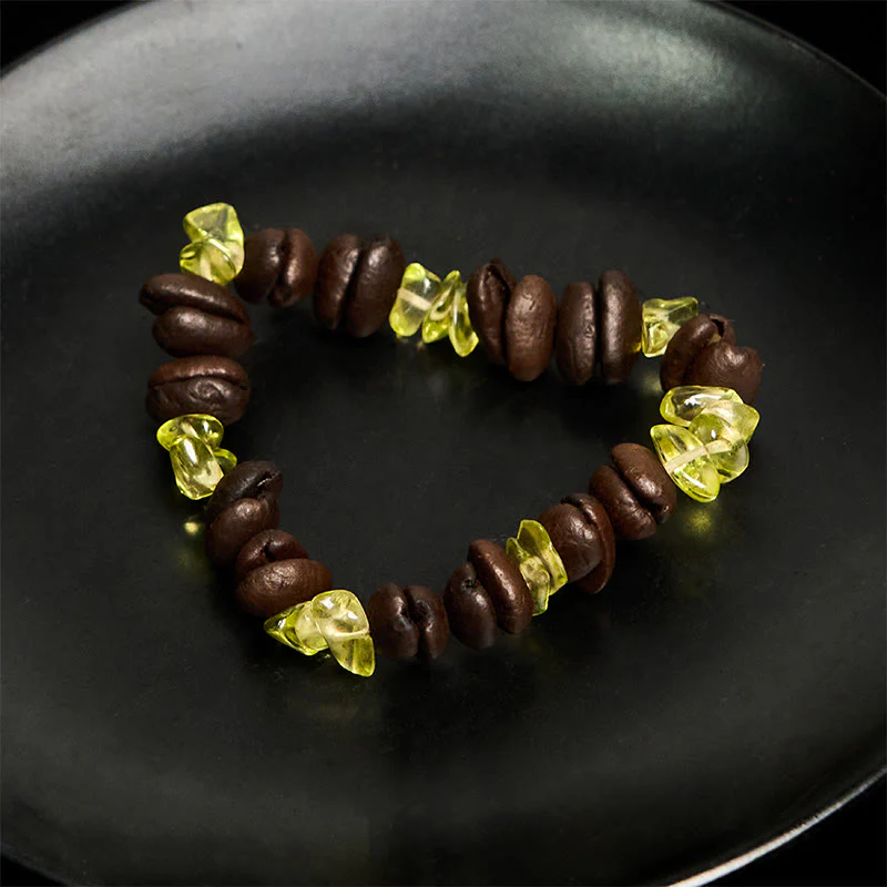 Buddha Stones Handmade Natural Coffee Beans Amethyst Citrine Amazonite Irregular Crystal Bracelet