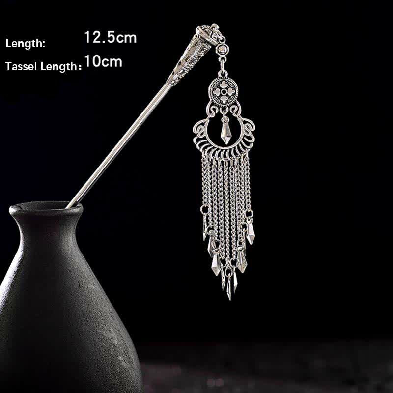 Buddha Stones Water Drop Lily of the Valley Flowers Tassels Confidence Hairpin