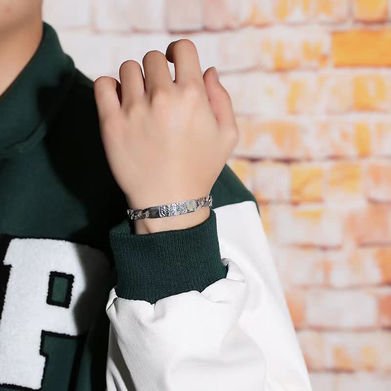 Buddha Stones Tiger Copper Luck Cuff Chain Bracelet