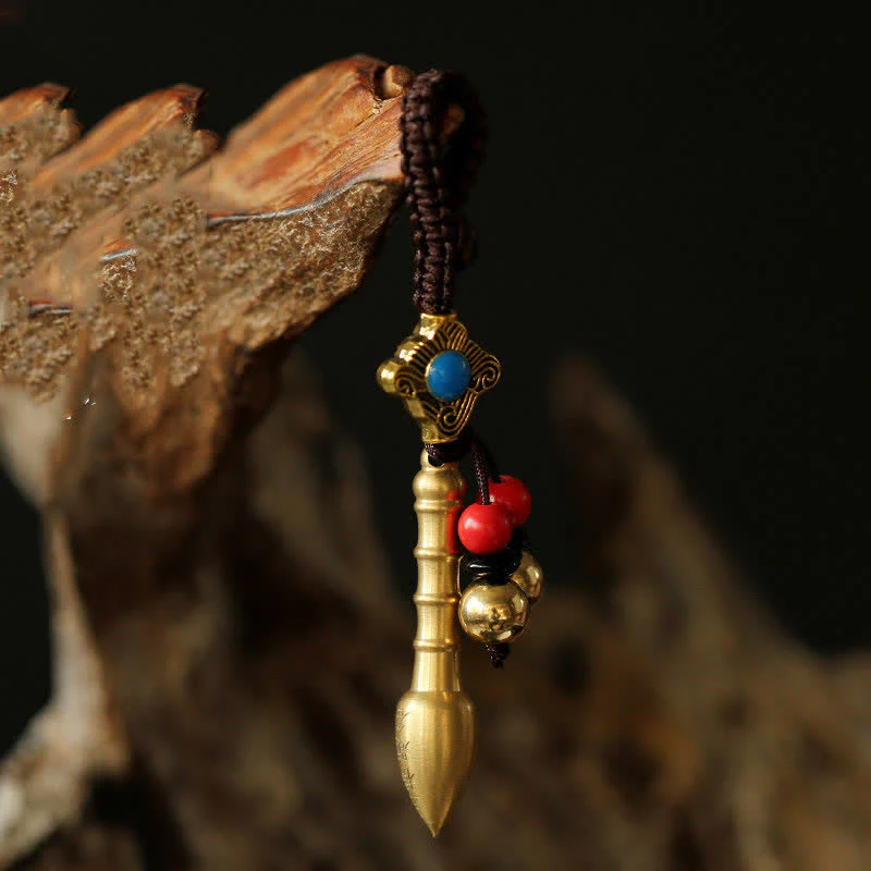 Buddha Stones Feng Shui Yin Yang Bagua Wenchang Pen Pagoda Prayer Wheel Keychain