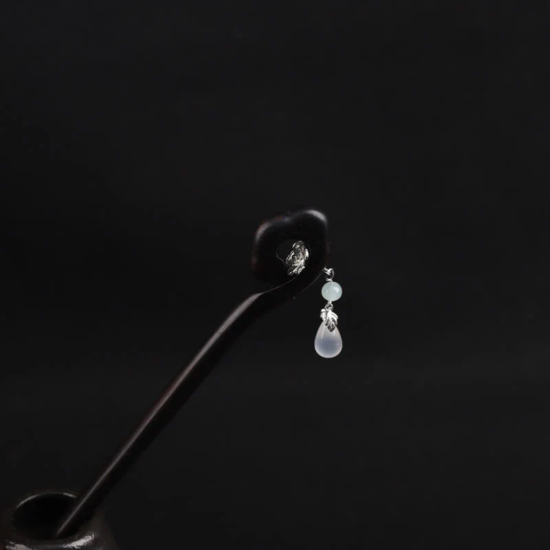 Buddha Stones Ebony Auspicious Cloud Courage Hairpin