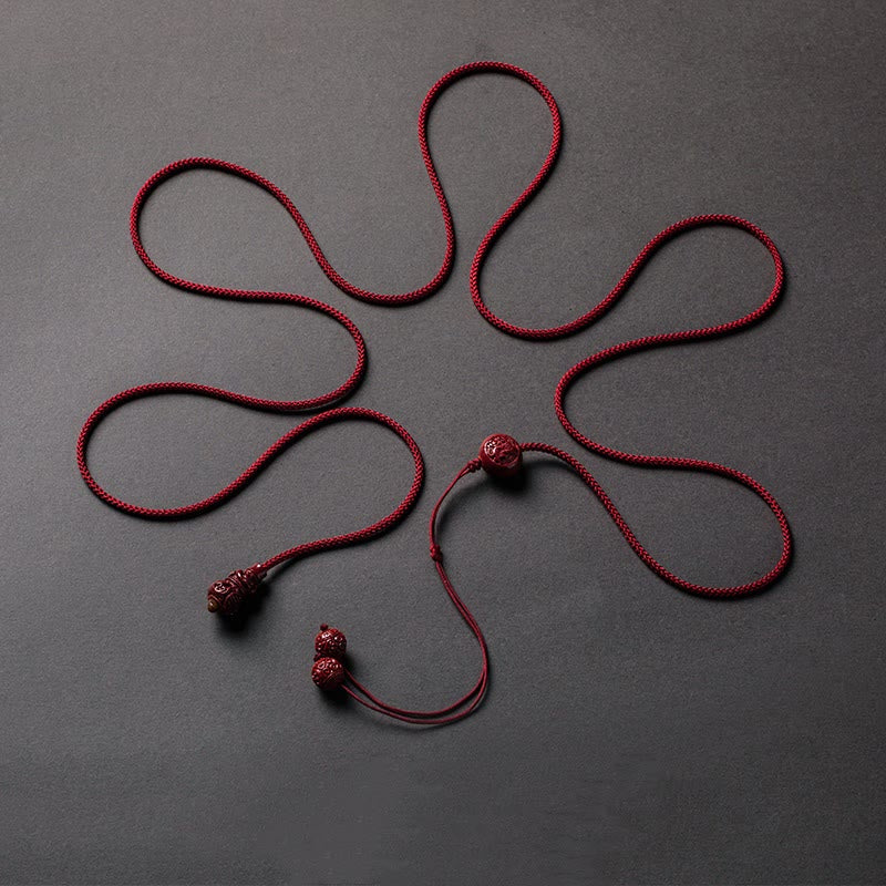 Buddha Stones Natural Cinnabar Chinese Zodiac Gourd Calm Blessing Red String Belly Chain