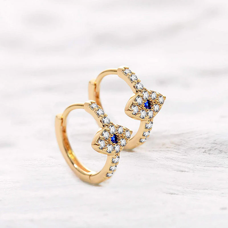 Buddha Stones 925 Sterling Silver Evil Eye Symbol Blessing Stud Earrings