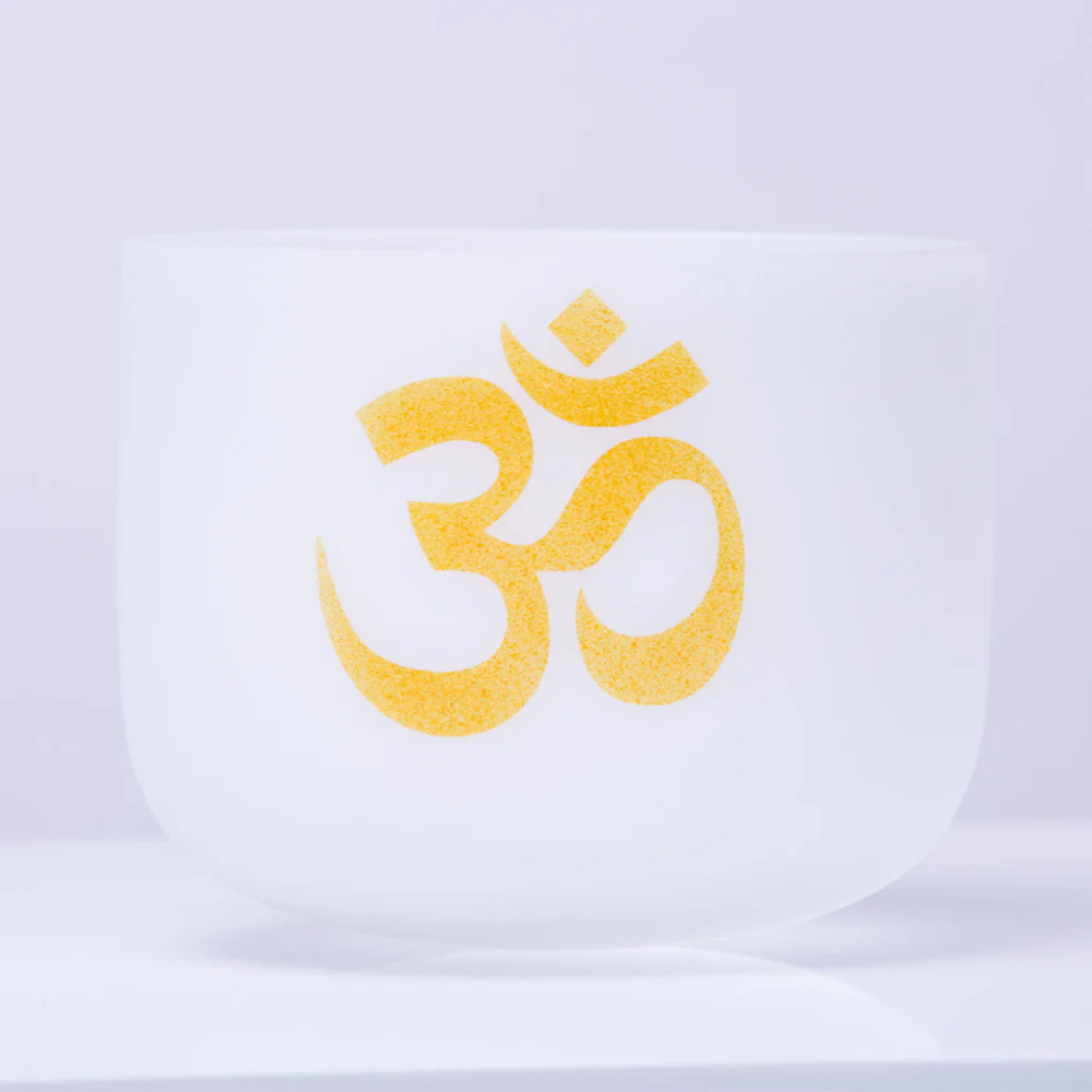 Buddha Stones OM Crystal Sound Bowl Meditation Handcrafted for Mindfulness and Protection Singing Bowl