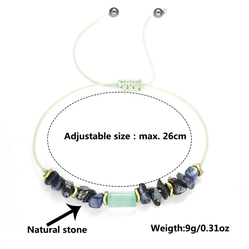 Buddha Stones New Job Green Aventurine Sodalite Snowflake Obsidian Energy Bracelet