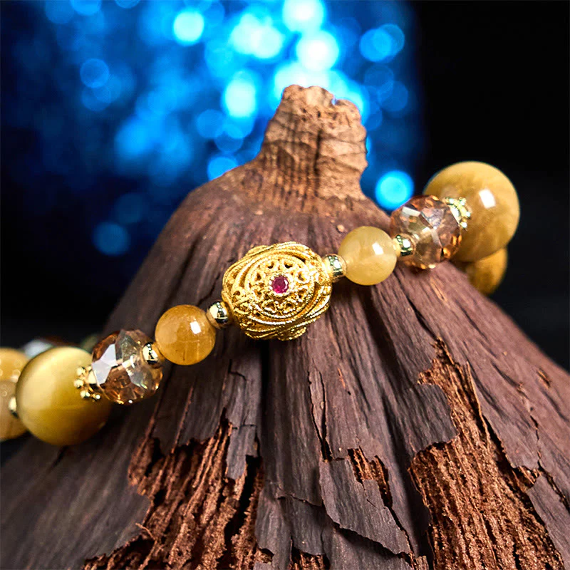 Buddha Stones Natural Tiger Eye Beads Weight Strength Bracelet