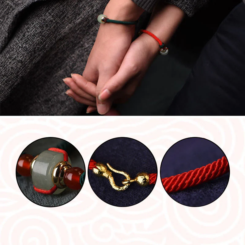 Buddha Stones Tibetan Green Aventurine Luck Braid String Bracelet