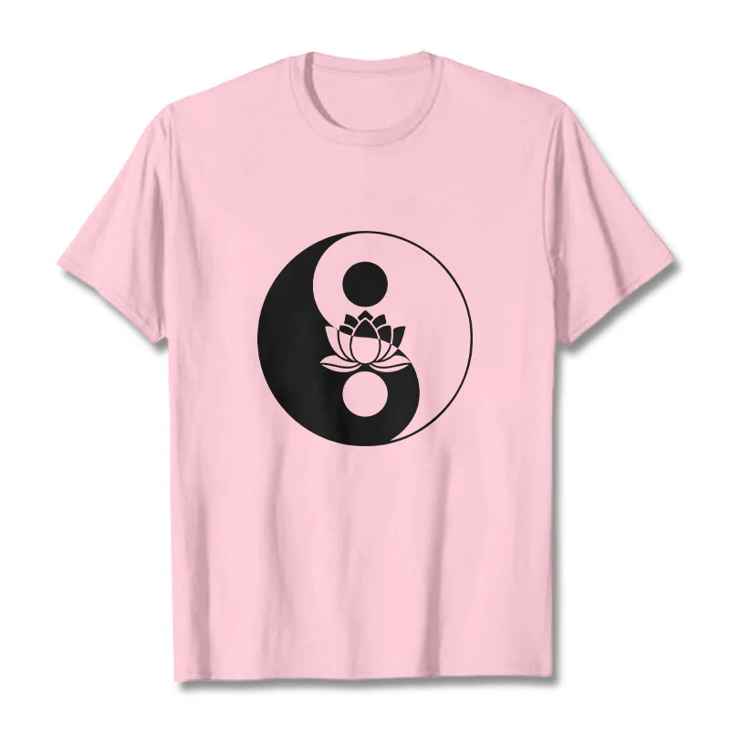 Buddha Stones Yin Yang Lotus Flower Tee T-shirt