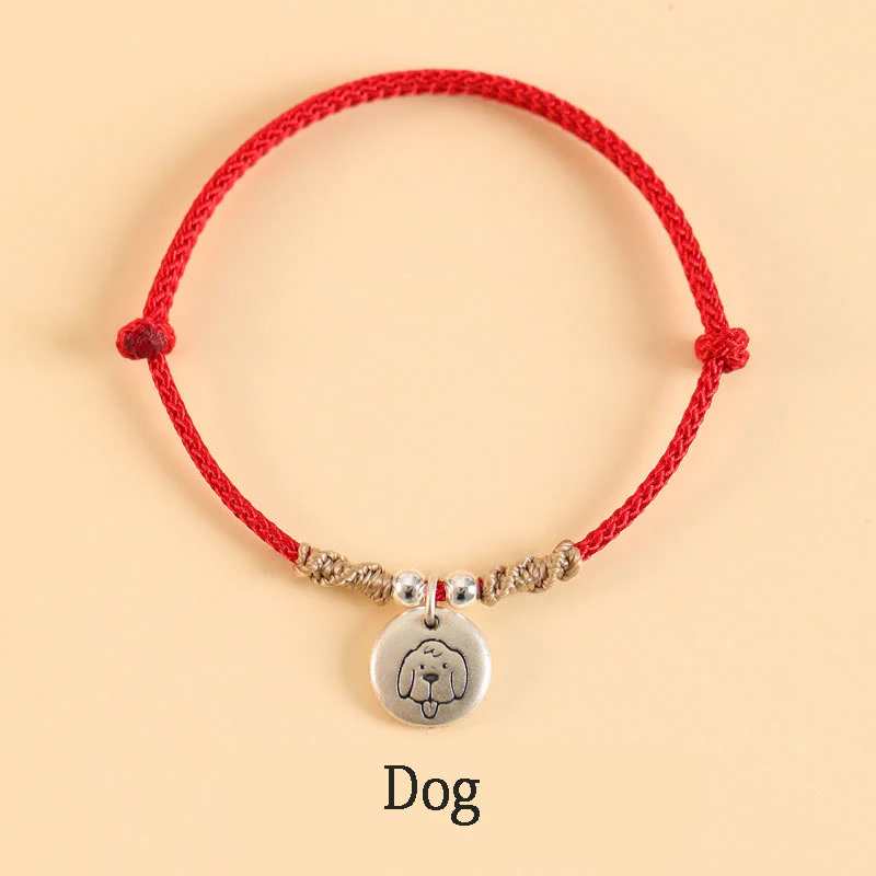 Buddha Stones Handmade 999 Sterling Silver Year of the Dragon Cute Chinese Zodiac Luck Braided Bracelet (Extra 30% Off | USE CODE: FS30)