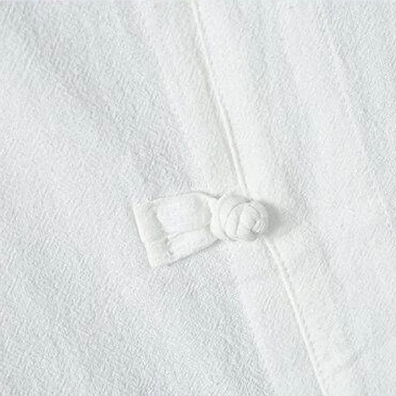 Buddha Stones Daily Casual Plain Chinese Frog-Button Men's Short Sleeve Cotton Linen Shirt