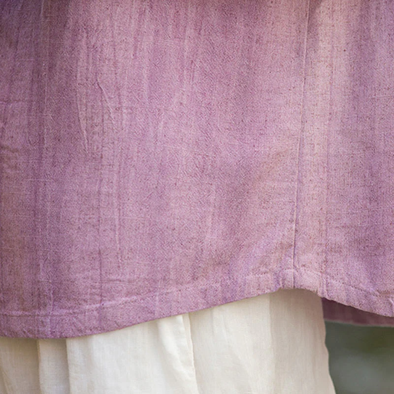 Buddha Stones Summer Tie-dye Buttons Linen Sleeveless Women's Vest