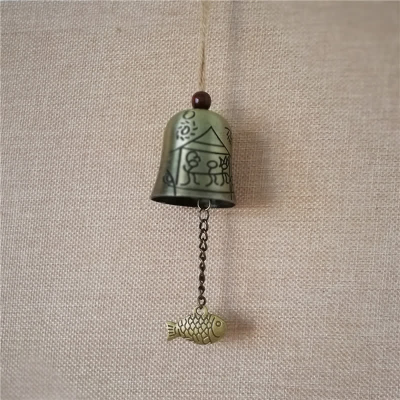 Buddha Stones Feng Shui Buddha Koi Fish Dragon Elephant Wind Chime Bell Luck Wall Hanging Decoration