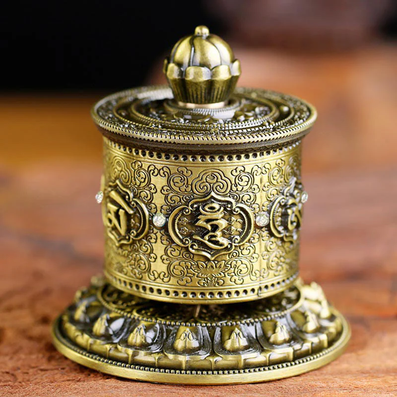 Buddha Stones Tibetan Blessing Prayer Wheel Car Decoration