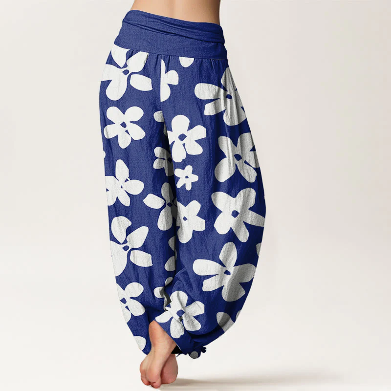 Buddha Stones Casual Bohemian Style Floral Women's Elastic Waist Harem Pants