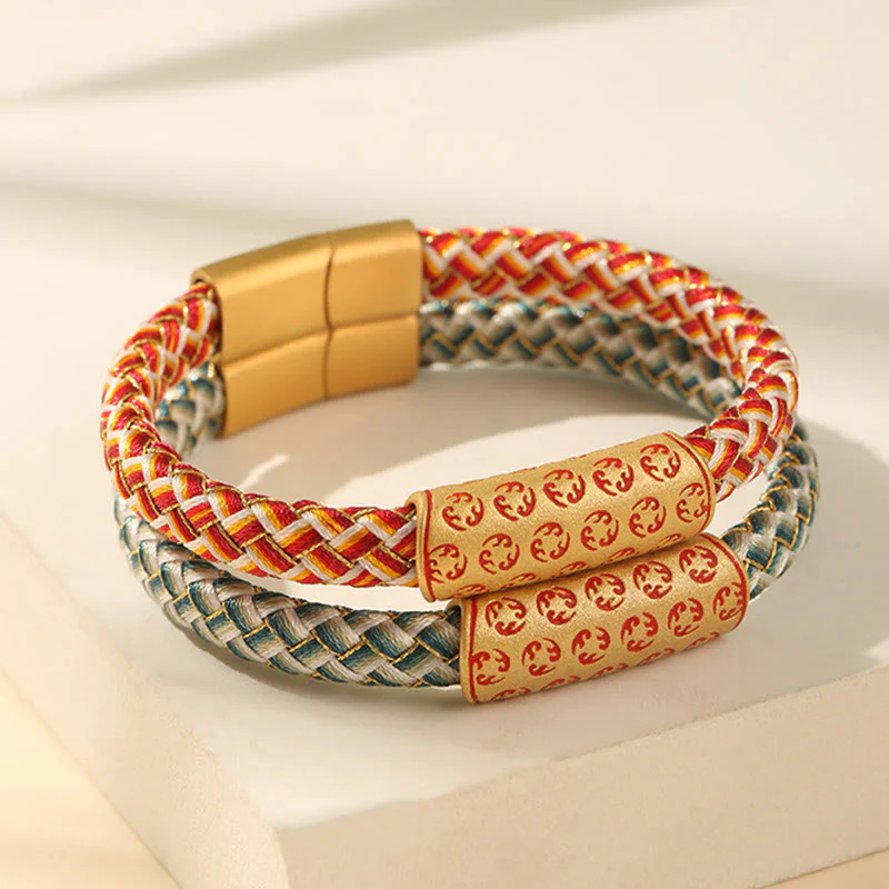 Buddha Stones Tibetan Hot Wheels Various Colors Rope Diamond Knot Luck Buckle Bracelet