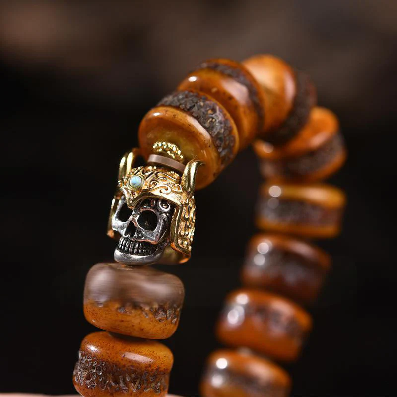 Buddha Stones Vintage Tibetan Bone Beads Skull Balance Bracelet