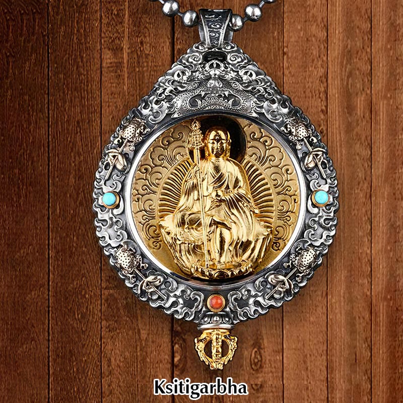 Buddha Stones Chinese Zodiac Natal Buddha Thangka Nine Palaces Eight Diagrams Wealth Rotatable Necklace Pendant