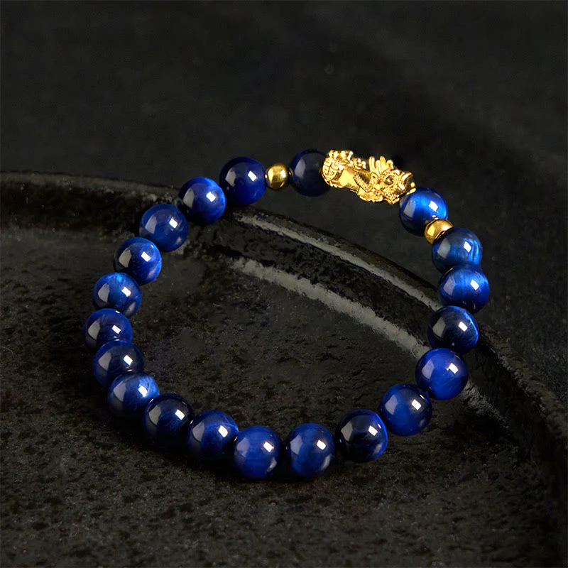 Buddha Stones Various Color Tiger Eye Beads Pixiu Wealth Courage Bracelet