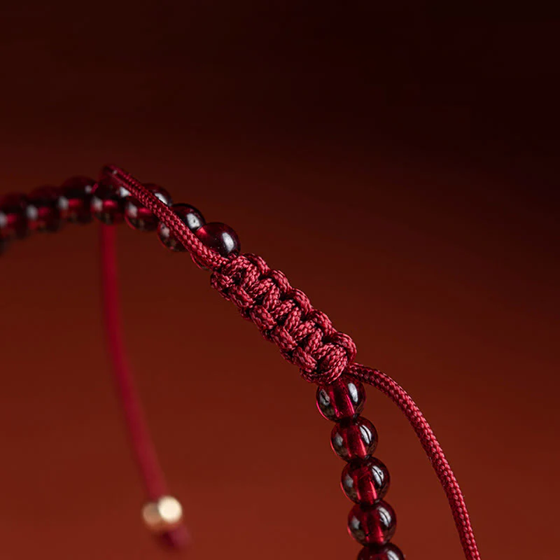 Buddha Stones Garnet Cinnabar PiXiu Blessing Calm String Bracelet