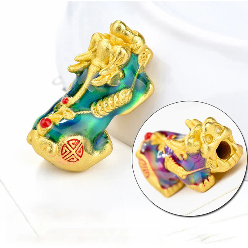 Buddha Stones Fengshui Copper Pixiu Rainbow Obsidian Beads Wealth Bracelet