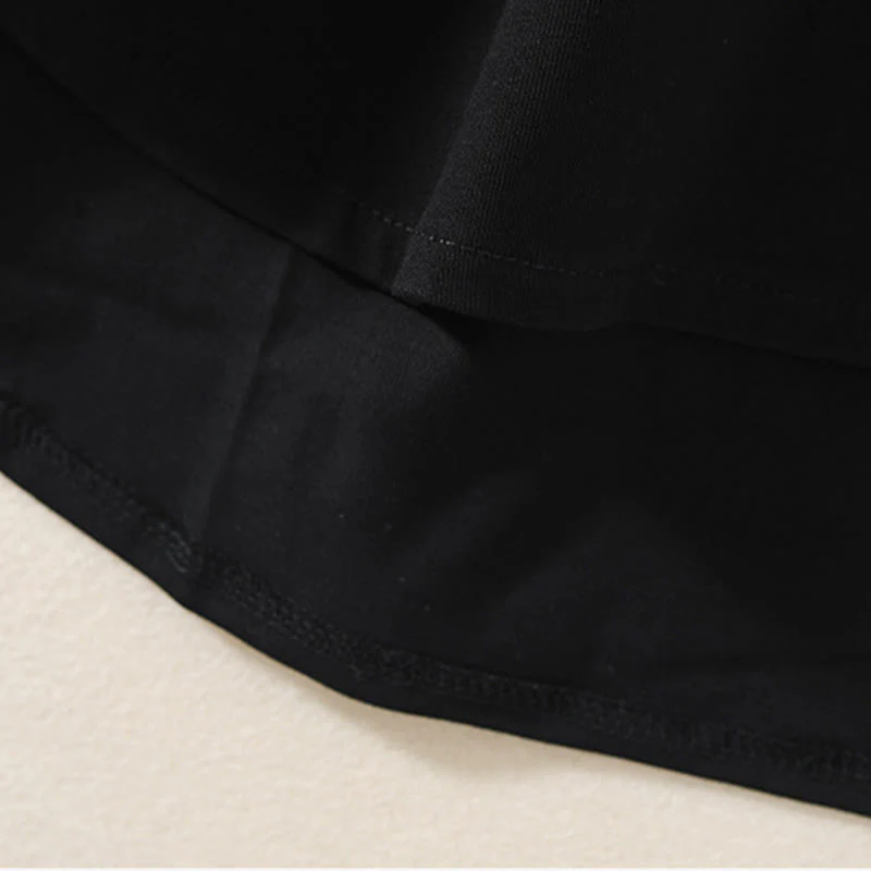 Buddha Stones Casual Pure Irregular Hem Cotton Linen Women's Long Sleeve T-shirt