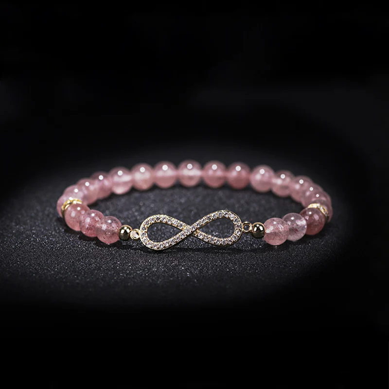 Buddha Stones Natural Strawberry Quartz Positivity Healing Bracelet