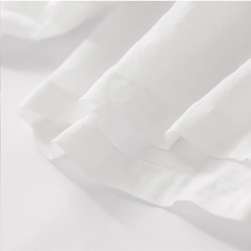 Buddha Stones Casual Flower Embroidery Women's Cotton Linen Elastic Waist  Wide Leg Pants With Pockets