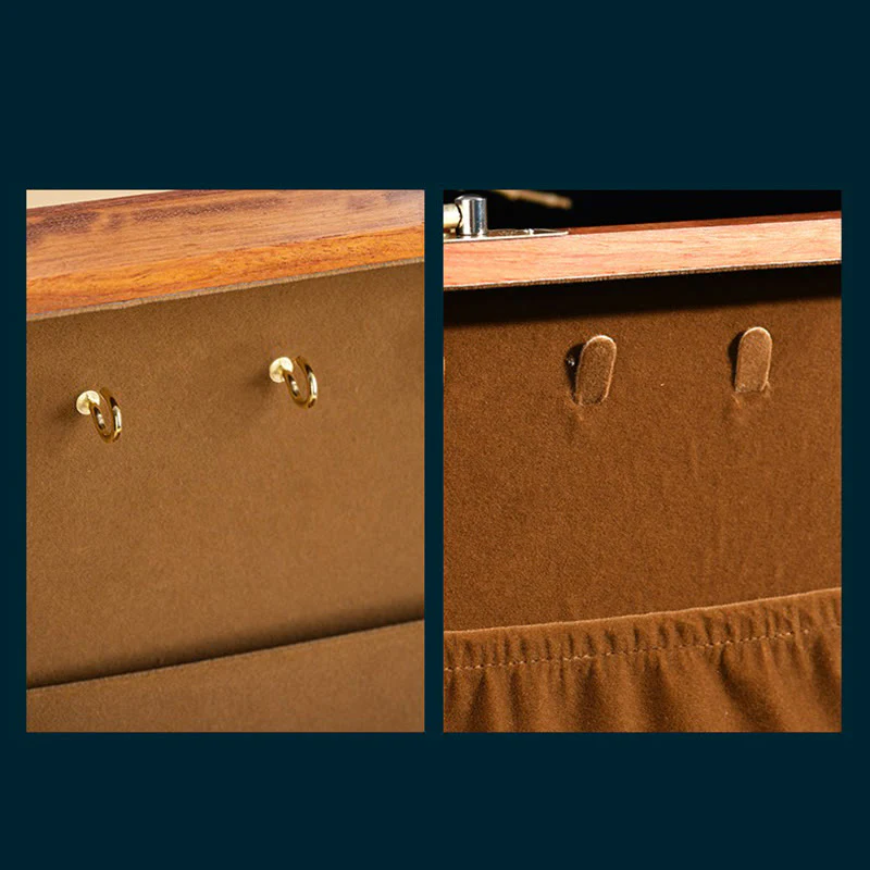 Buddha Stones Antique Handmade Rosewood Jewelry Storage Box Lockable Large Double Layer Flower Wooden Gift Organizer Box