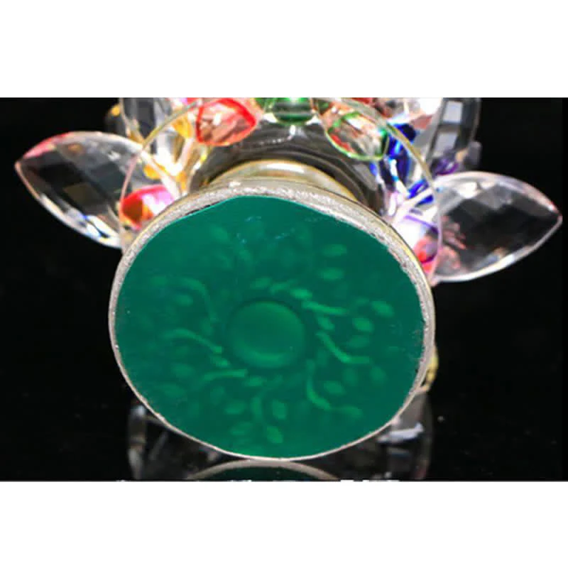 Buddha Stones Lotus Flower Crystal Candle Holder Home Office Offering Decoration