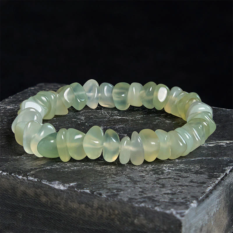 Buddha Stones Natural Peridot Irregular Blocks Peace Bracelet
