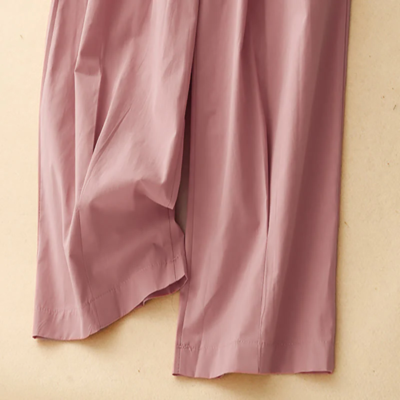 Buddha Stones 2pcs Women's Three-quarter Sleeve Shirt Harem Pants Meditation Clothing Set