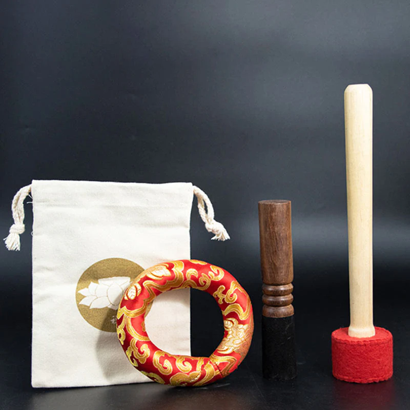 Buddha Stones Tibetan Meditation Sound Bowl Handcrafted Healing Yoga Mindfulness Singing Bowl Set